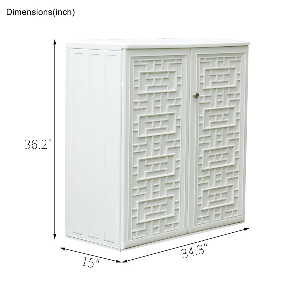 Outdoor Storage Cabinet Waterproof with Shelf, Off White Plastic Outdoor Cabinets