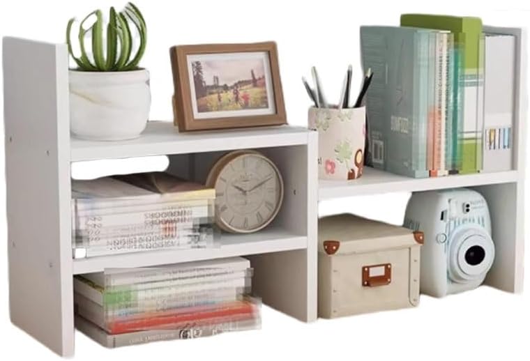 SHADAOYU Multi-Functional Desk Bookcase, Small Lightweight Desktop Organiser, Desktop Shelf Rack, Desk File Organiser, Freestanding Desk Shelf for Storage and Organisation