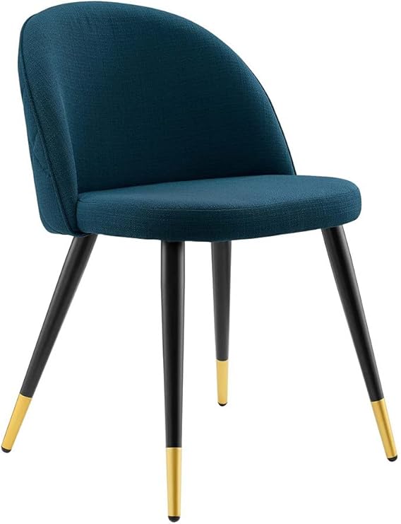 Teal Fabric Upholstered Dining Accent Chairs - Set of 2