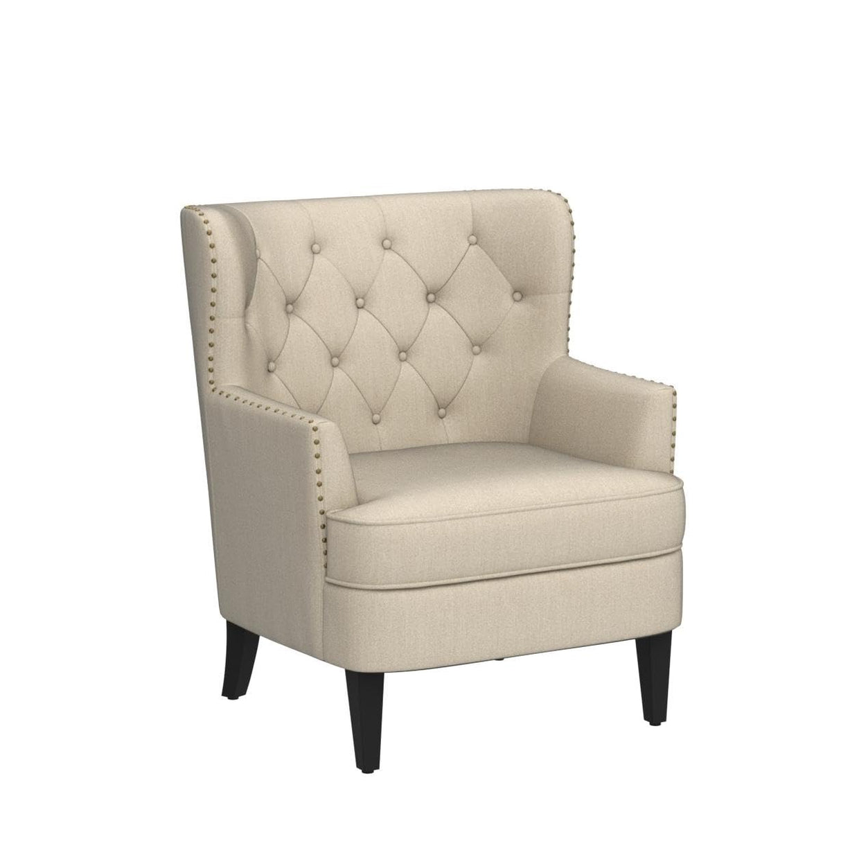 Accent Chair with Ottoman Set - Mid-Century Modern Upholstered Armchair for Living Room or Bedroom
