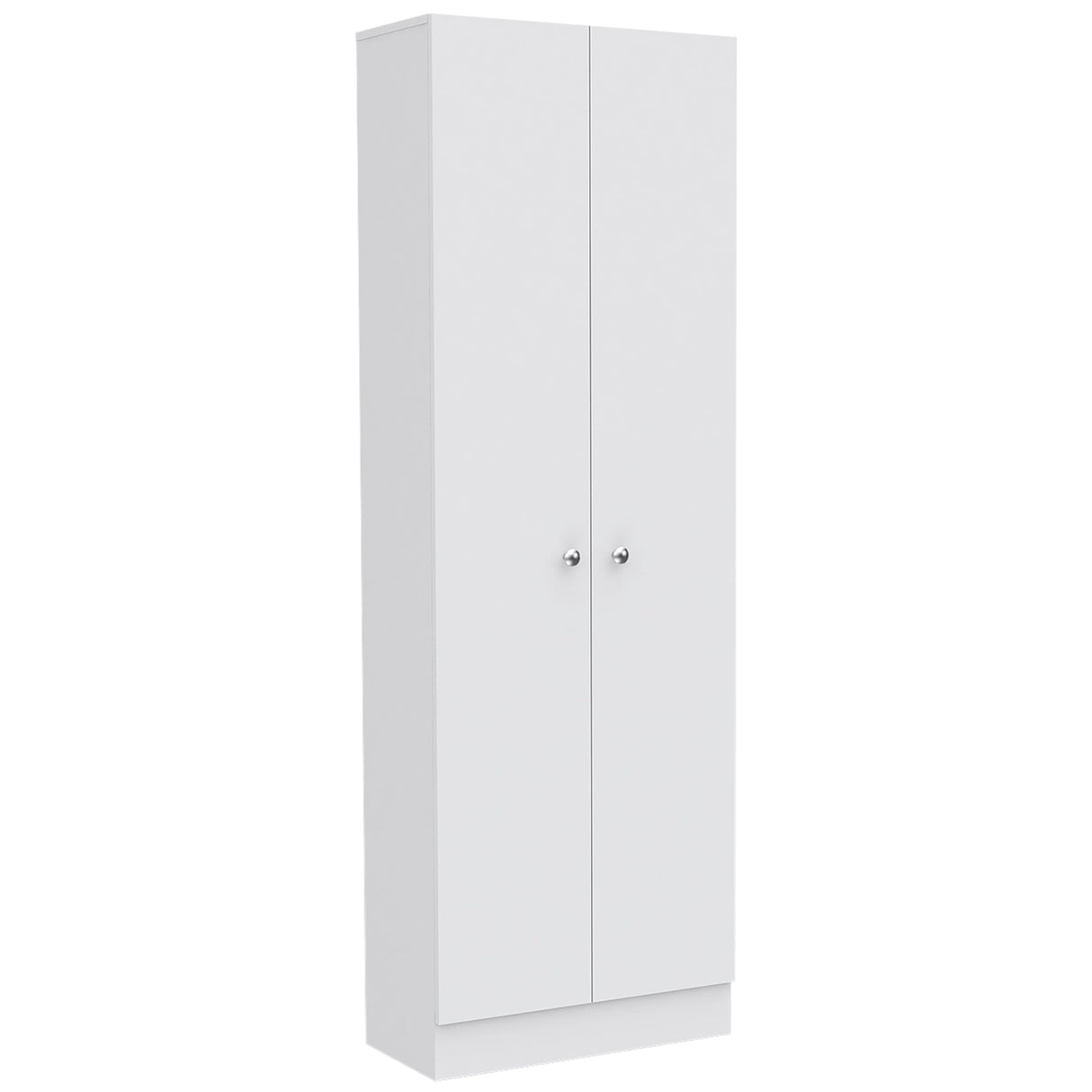 Pantry Cabinet, Five Shelves, Double Door Cabinet -White
