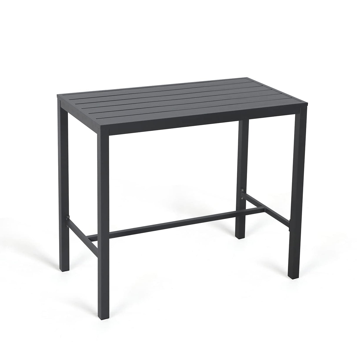 Outdoor Bar Table - Rectangular High Top Pub Table with All-Aluminum Frame