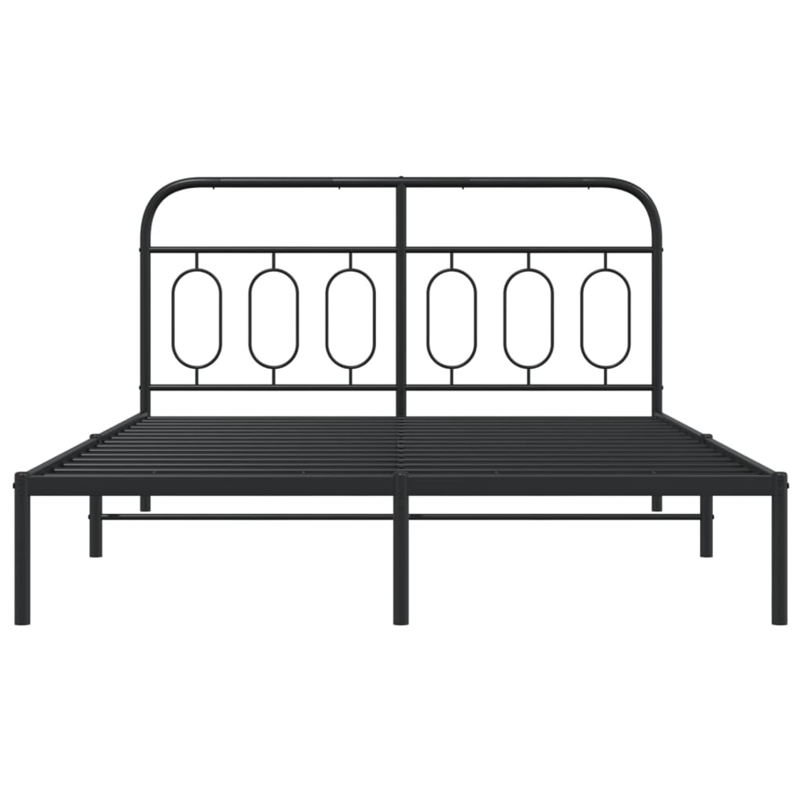 Tidyard Metal Bed Frame Without Mattress with Headboard Black 59.1 x 78.7 Inch Platform Bed Frame, Easy Assembly Mattress Foundation for Bedroom Dorm Guest Room Style M