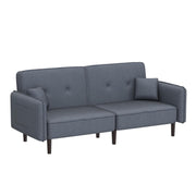 Futon Sofa Bed, Convertible Sleeper Sofa with Magazine Bag, Small Splitback Sofa