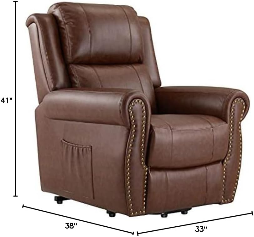 MediCozy Infinite Recliner – Power Lift Chair in Air Leather with Pillow Back