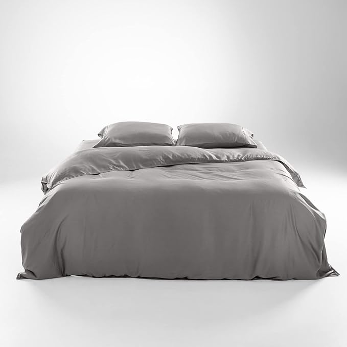 Luxury 100% Lyocell Eucalyptus Duvet Cover Set King Size, Tencel 3PC Vegan Bedding Set