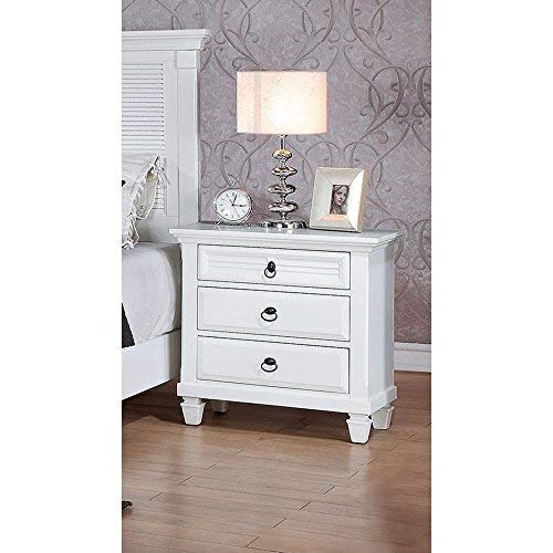Merivale 3-Drawer Wooden Nightstand in White