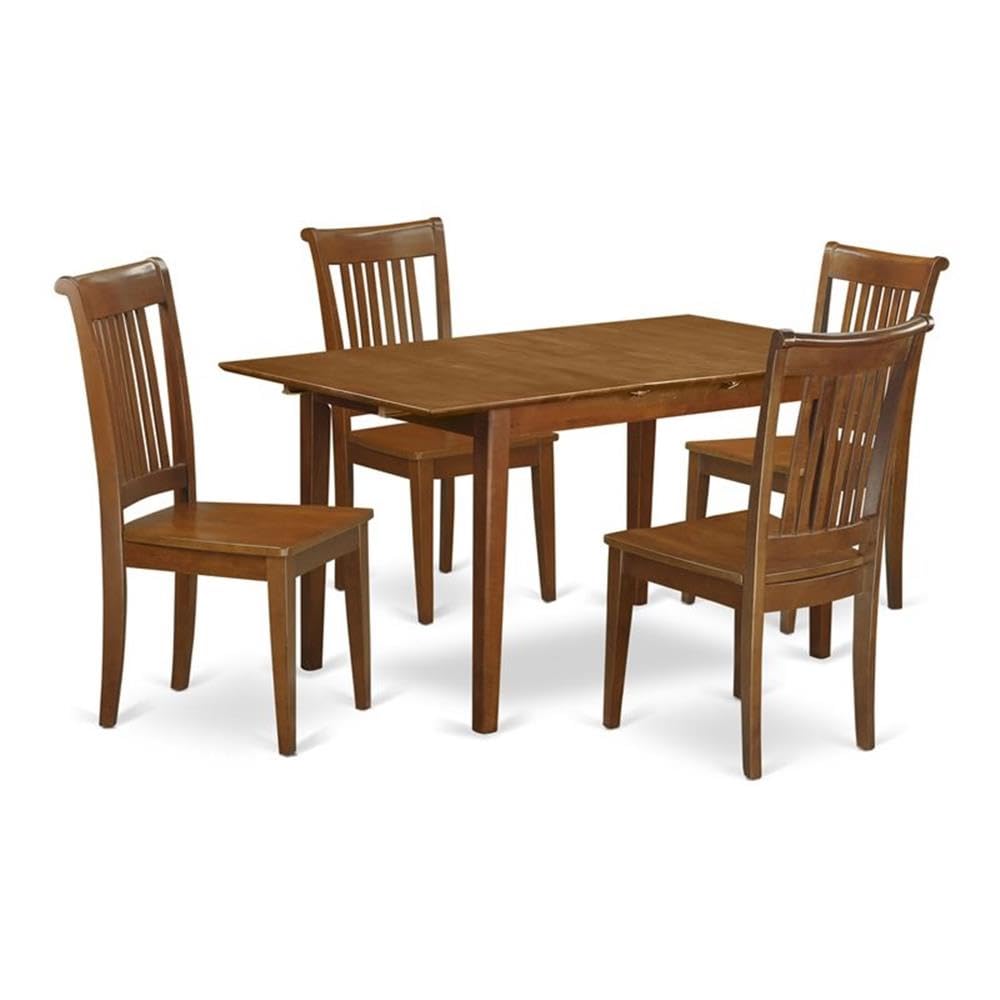 PSPO5-SBR-W 5 Piece Dining Set Includes a Rectangle Dining Room Table