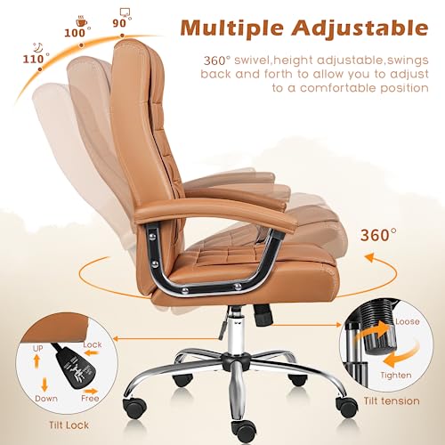 Big and Tall Office Chair,350lbs Leather Office Chair for Heavy People