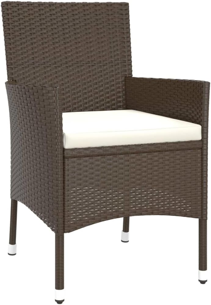 Patio Dining Set with Comfortable Cushions, Weather-Resistant Rattan, Sturdy Steel Frame,