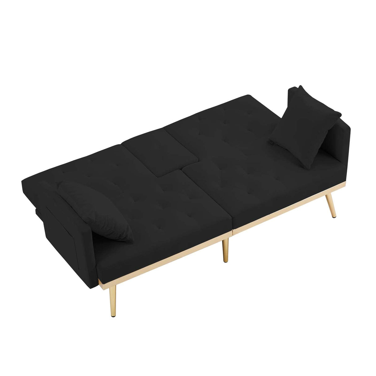 69''Convertible Futon Sofa Bed, Modern Folding Velvet Sleeper Couch Bed
