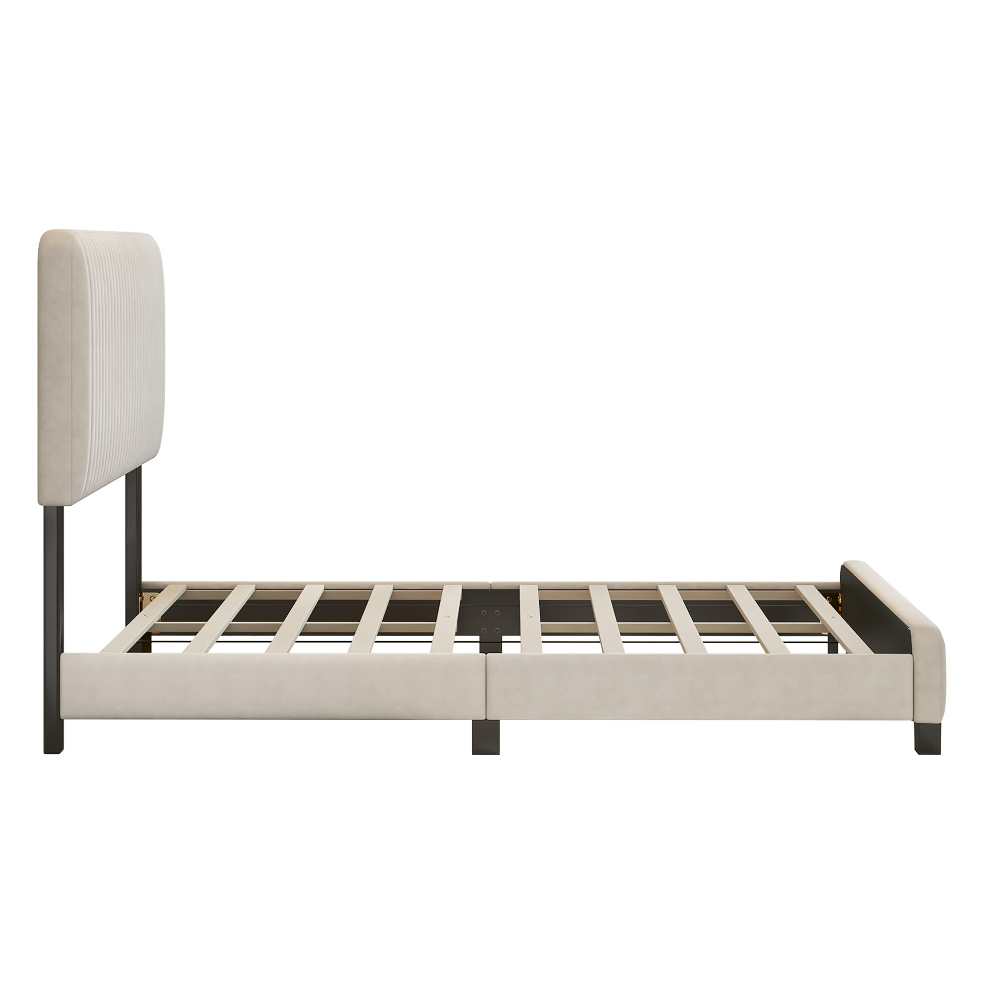 Queen Size Upholstered Platform Bed for Bedroom, No Box Spring Needed