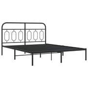 Tidyard Metal Bed Frame Without Mattress with Headboard Black 59.1 x 78.7 Inch Platform Bed Frame, Easy Assembly Mattress Foundation for Bedroom Dorm Guest Room Style M