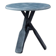 Furniture Linon Opal Wood Coastal Oar Side Accent Table in Gray