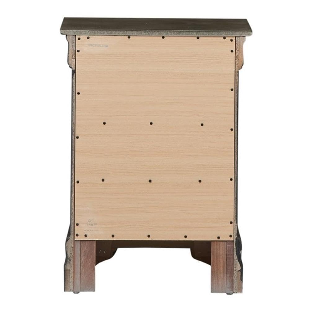 Furniture Louis Phillipe 3 Drawer Nightstand in Gray
