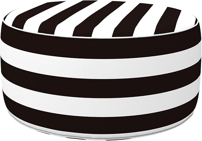 Outdoor Inflatable Ottoman, Fade-Resistant Round Footrest Stool D21”x H9”