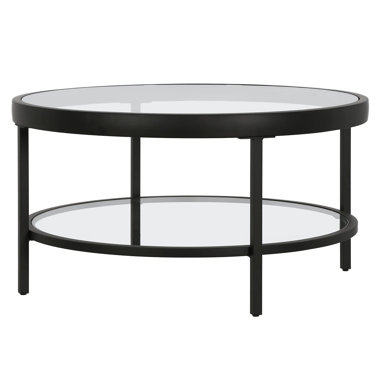 32" Wide Round Coffee Table in Blackened Bronze, Round Coffee Table for living room