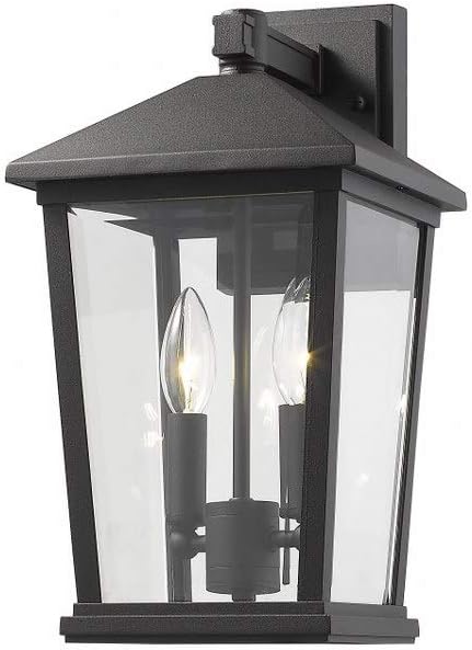 568M-BK 2 Light Outdoor Wall Sconce, Black