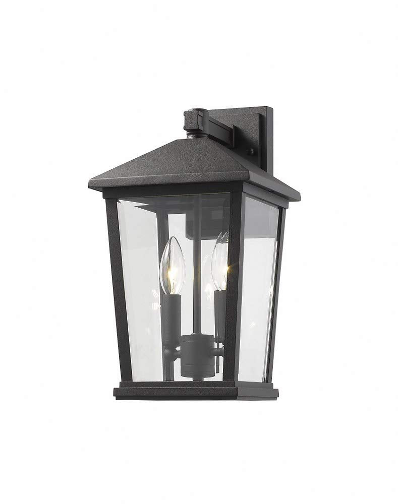 568M-BK 2 Light Outdoor Wall Sconce, Black