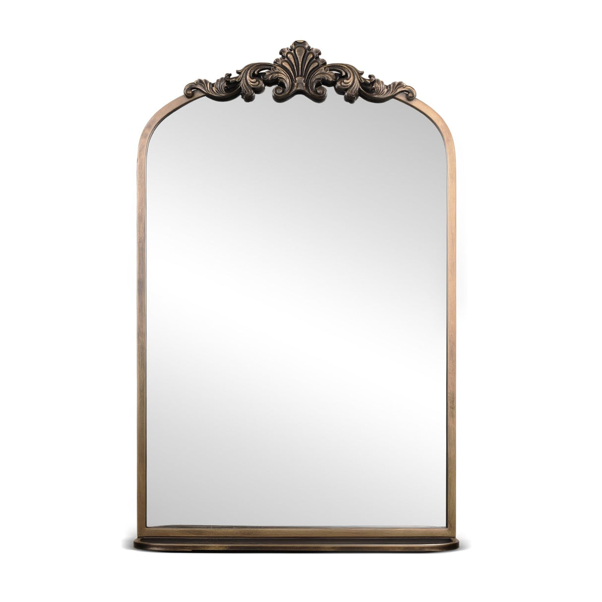 Gold Arch Baroque Mirror with Shelf 20x32