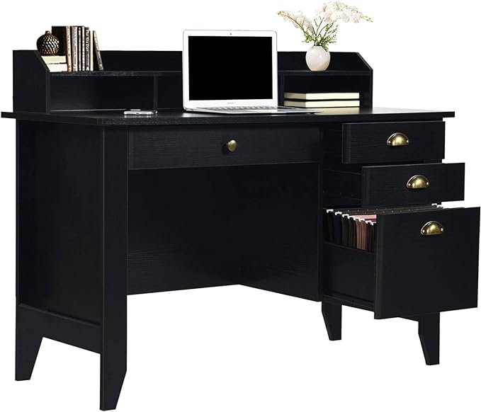Computer Desk with 4 Drawers and Hutch, 47.5ā Home Office Computer Desks