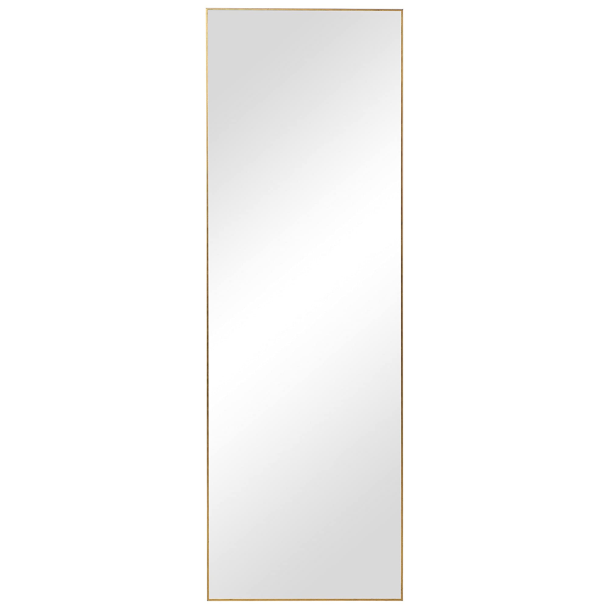 Rectangular Shape Thin Polystyrene Frame Long Mirror, Gold