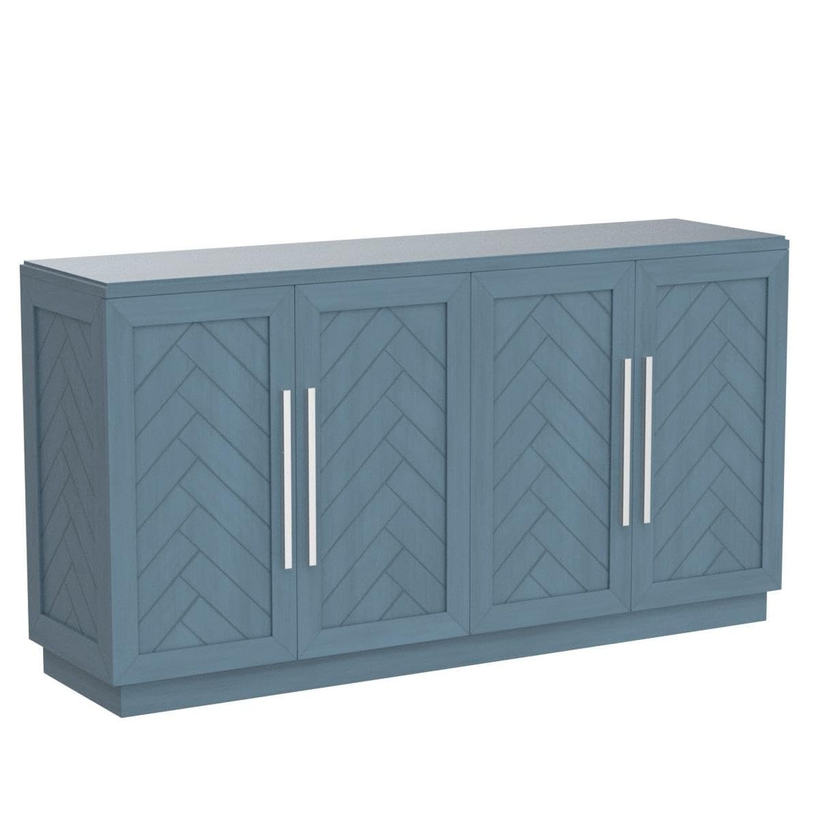 Storage Sidboard Cabinet with 4 Doors, Adjustable Shelves and Silver Handles