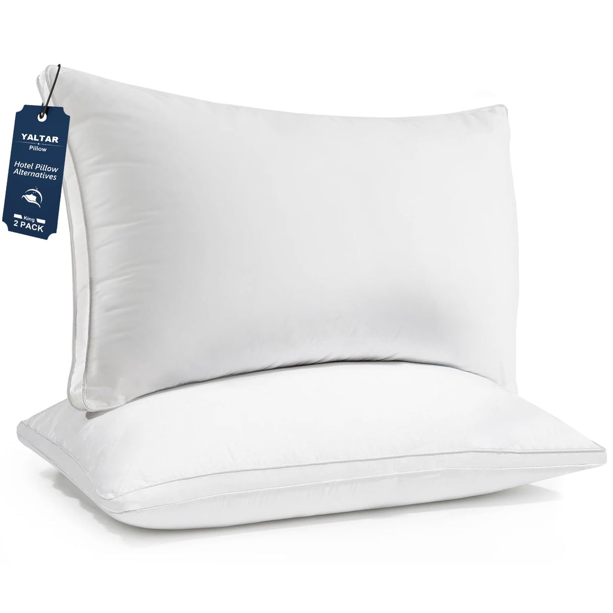 King Size Pillows Set of 2, Hotel Pillow Soft Fluffy Down Alternative King Pillow 2 Pack
