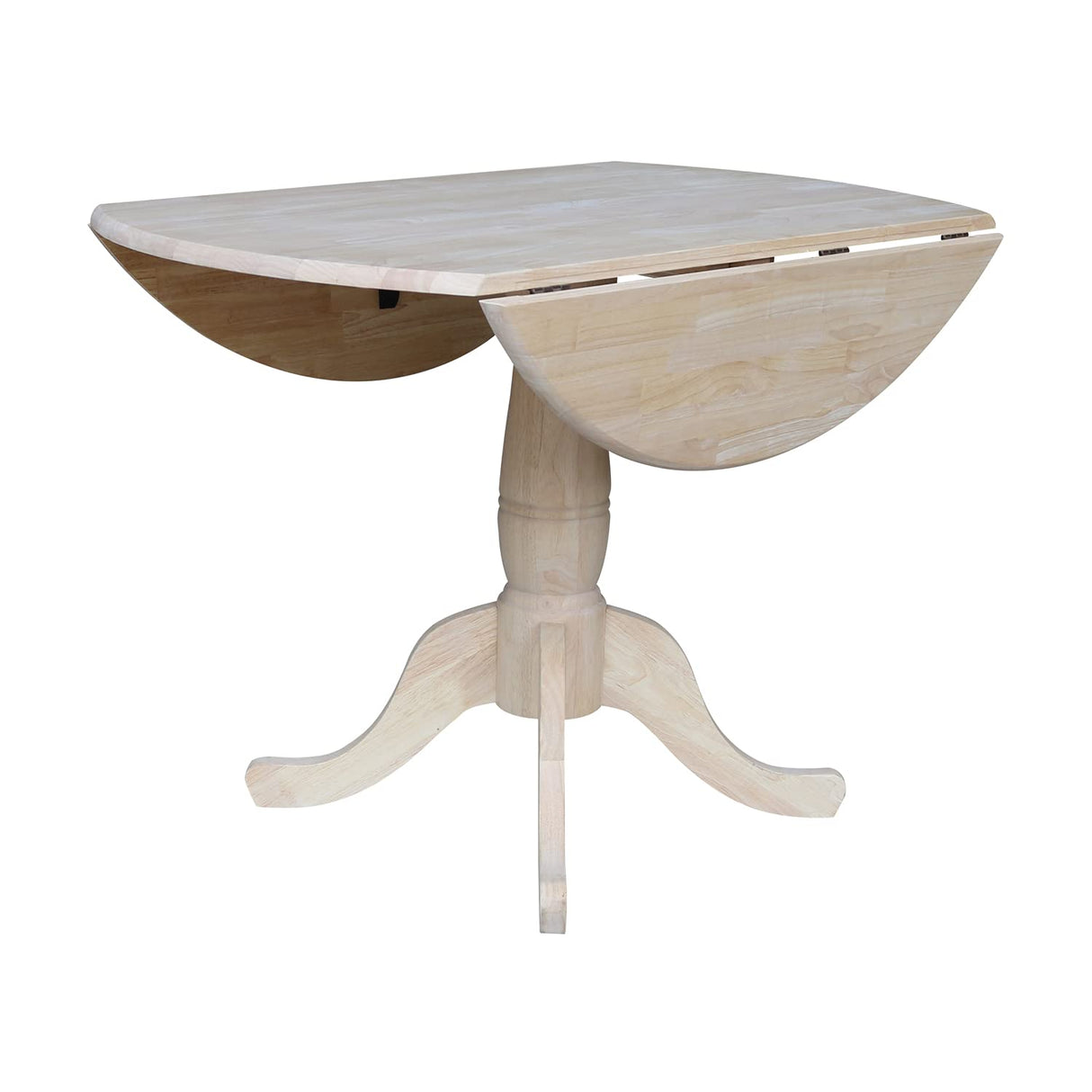 42" Round Dual Drop Leaf Pedestal Table-29.5" H,