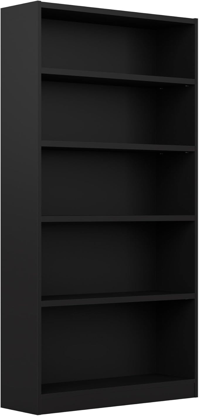Universal Tall 5 Shelf Bookcase in Ash Gray