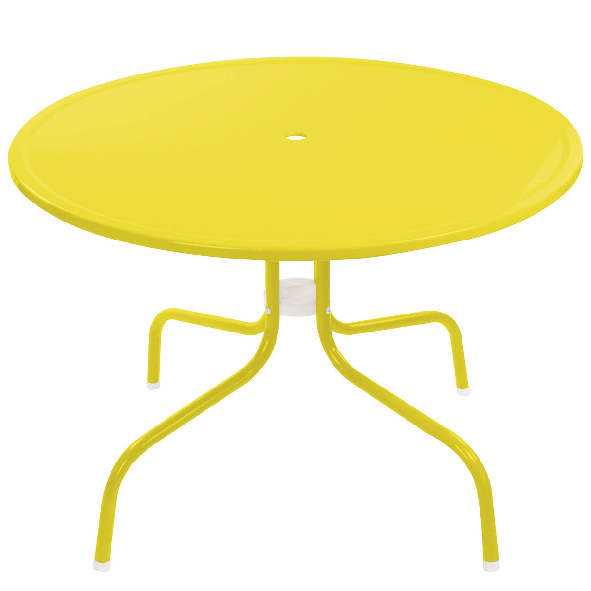 39.25" Yellow Retro Metal Tulip Outdoor Dining Table