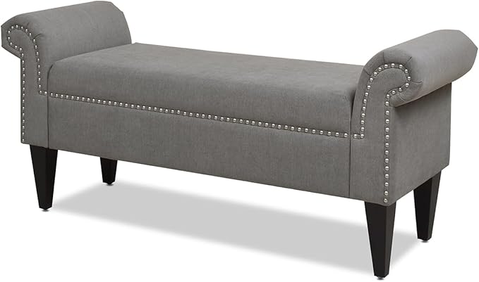 Hayes Armed Fabric Storage Bench