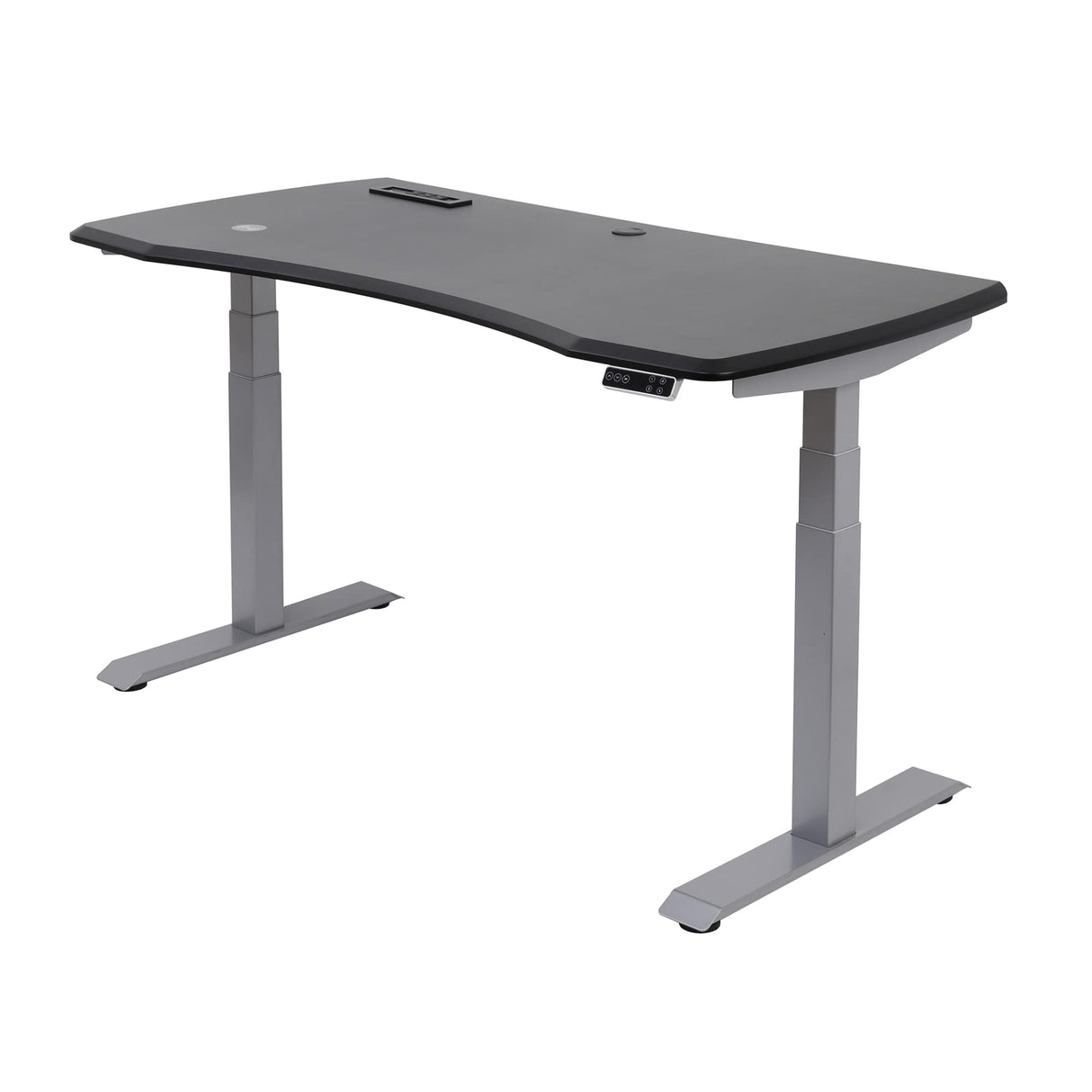 Electric 60"W Height-Adjustable Standing Desk with Wireless Charging, Black
