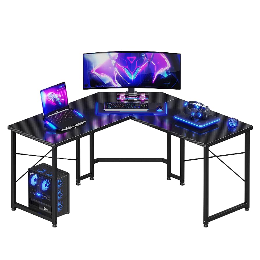 L Shaped Gaming Desk, Corner Desk Gaming Table for Home Office
