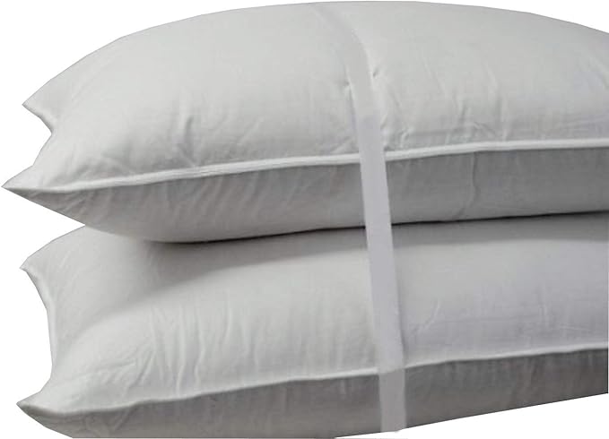 Down Pillow - 500 Thread Count 100% Cotton, Down, King Size, Extra Firm, Set of 2