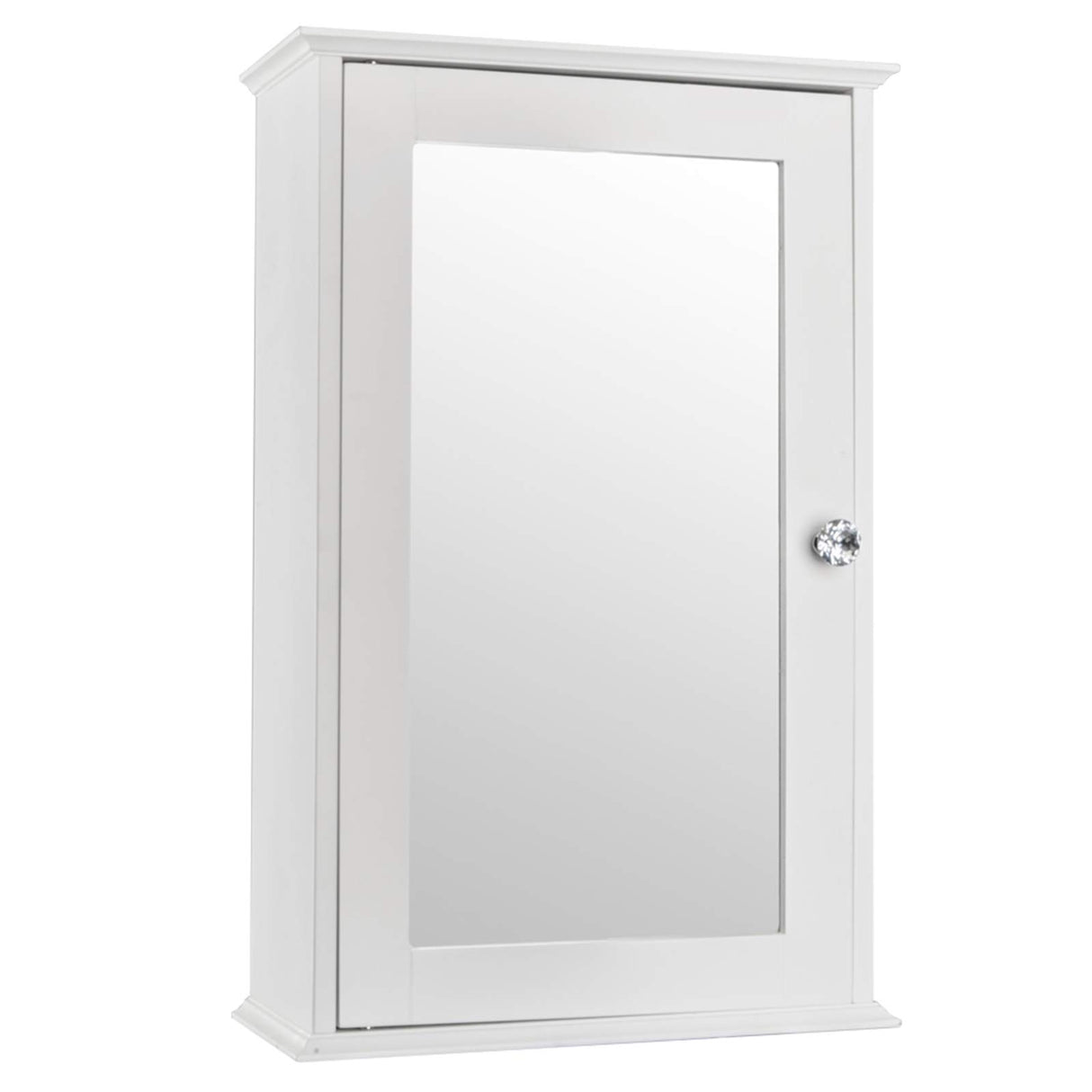 White Mirrored Bathroom Medicine Cabinet, Wall Mount Bathroom Storage Cabinet