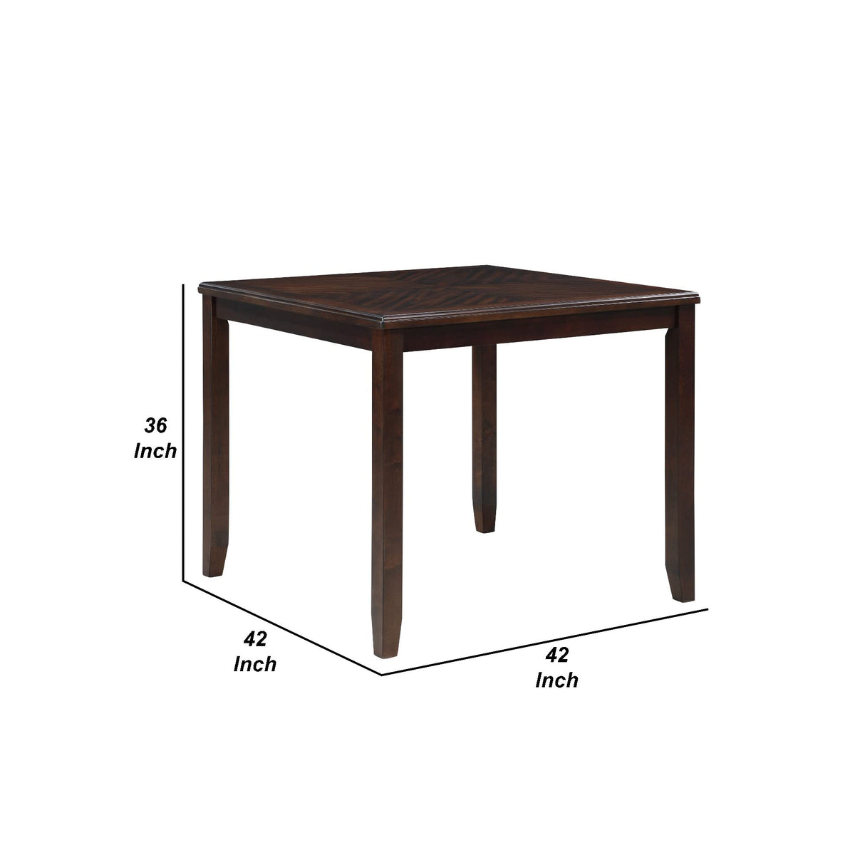 42 Inch 5 Piece Counter Table Set, Brown