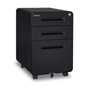 23.8" H 3 Drawer Rolling File Cabinet with Lock, Mobile File Cabinet Under Desk with Pencil Tray,