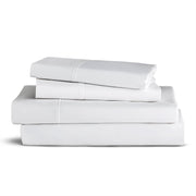 100% Cotton Sheets, White Queen Bed, 400 Thread Count Percale Weave Cooling Sheets,
