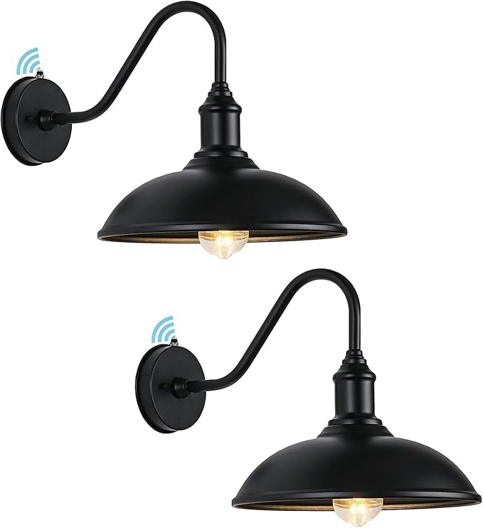 Outdoor Barn Lights 18 Inch Large Classic Gooseneck Light 2Pack,Dusk to Dawn Farmhouse