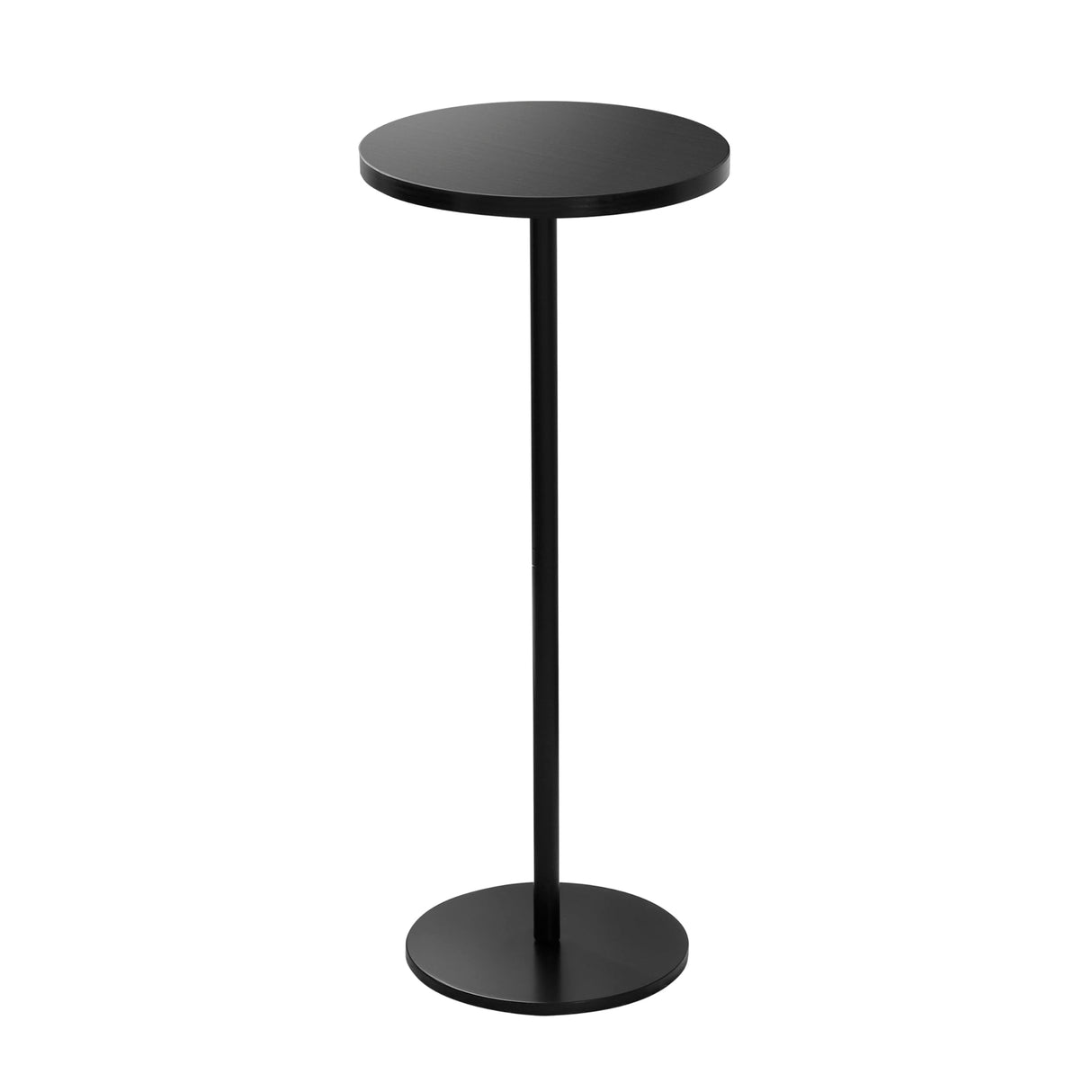 Φ9.8inch Black Round Drink Table Weighted Base End Table, Modern Pedestal