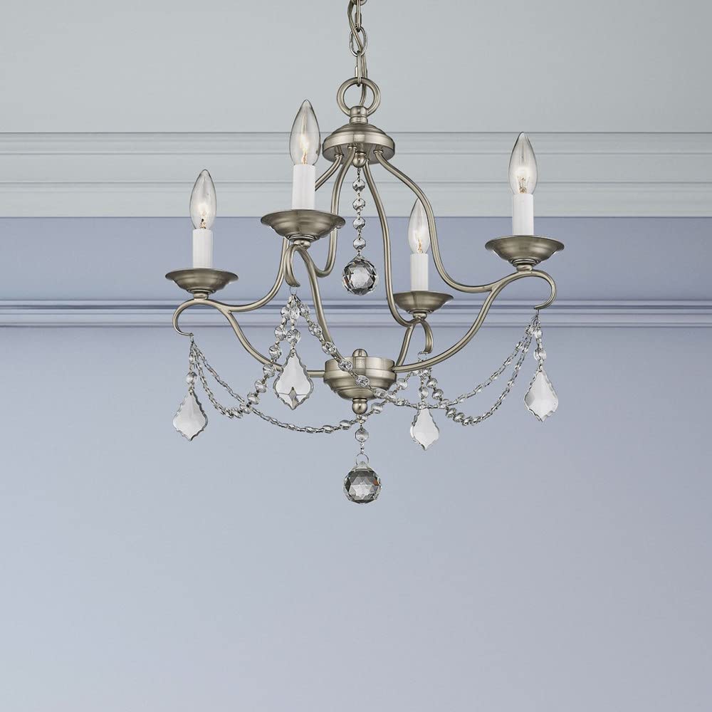 Lighting 6424-48 Chesterfield 4 Light Mini Chandelier, Antique Gold Leaf