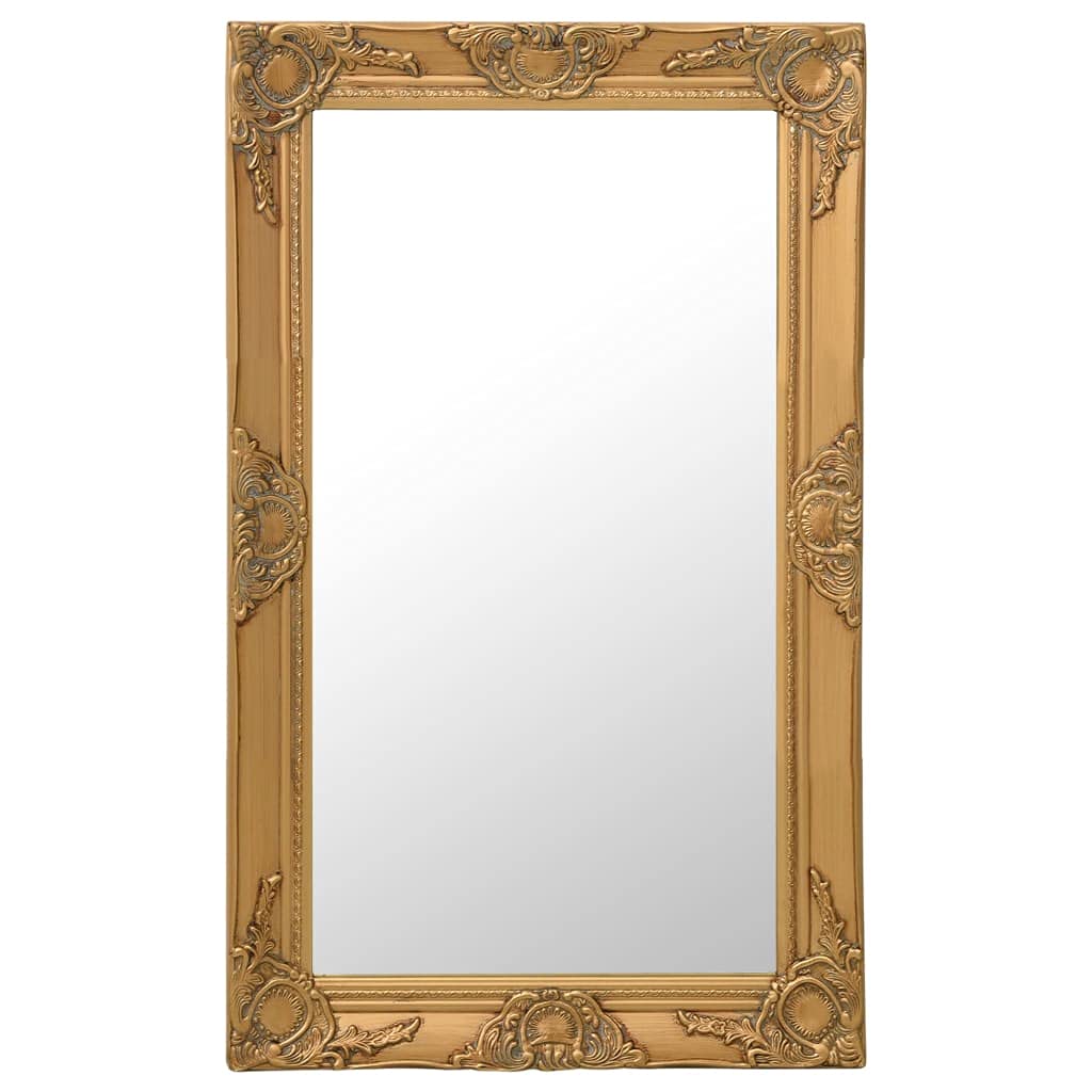 Wall Mounted Baroque Style Mirror 19.7"x31.5" in Gold, Ornately Designed
