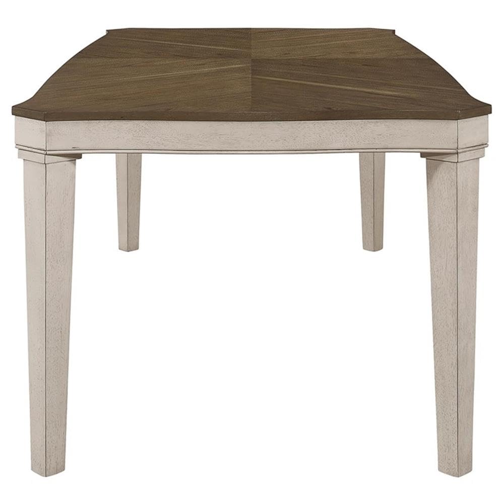 Wood Starburst Dining Table Set in Khaki and Rustic Cream