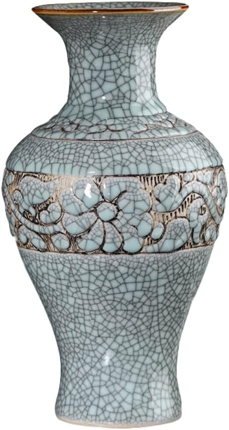 Cracked Glaze Vase Flower Arrangement Ornaments Home Living Room