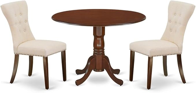 DLGA5-ABK-24 5 Piece Kitchen Table & Chairs Set Includes a Round Dining Room Table
