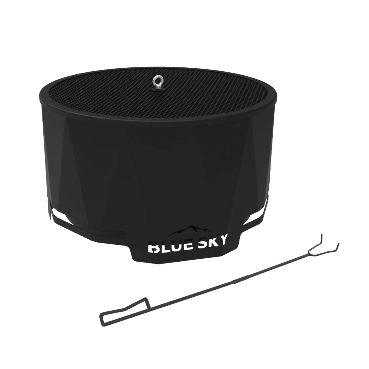 24” Steel Peak Patio Smokeless Fire Pit with Spark Screen Kit, Firewood