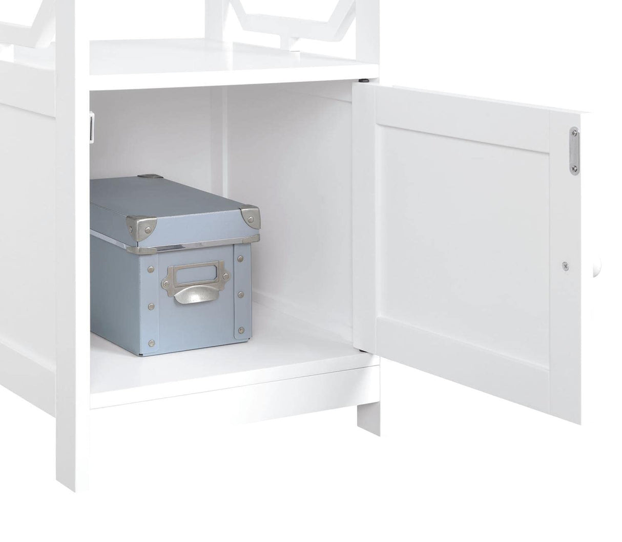 Omega End Table with Cabinet, White