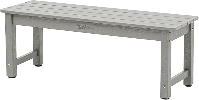 Outdoor Bench, Poly Lumber Weatherproof, 2 Person Patio Benches for Outdoors