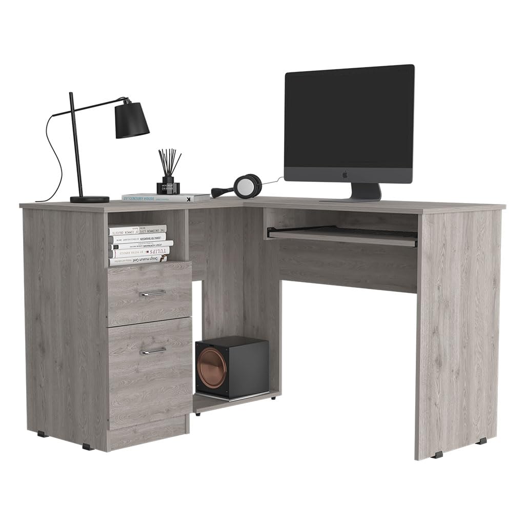 NicBex Kimberly-DW-00197-LWJ Home Office Desks, 47.2"x41.3"x30.4", Gray-1